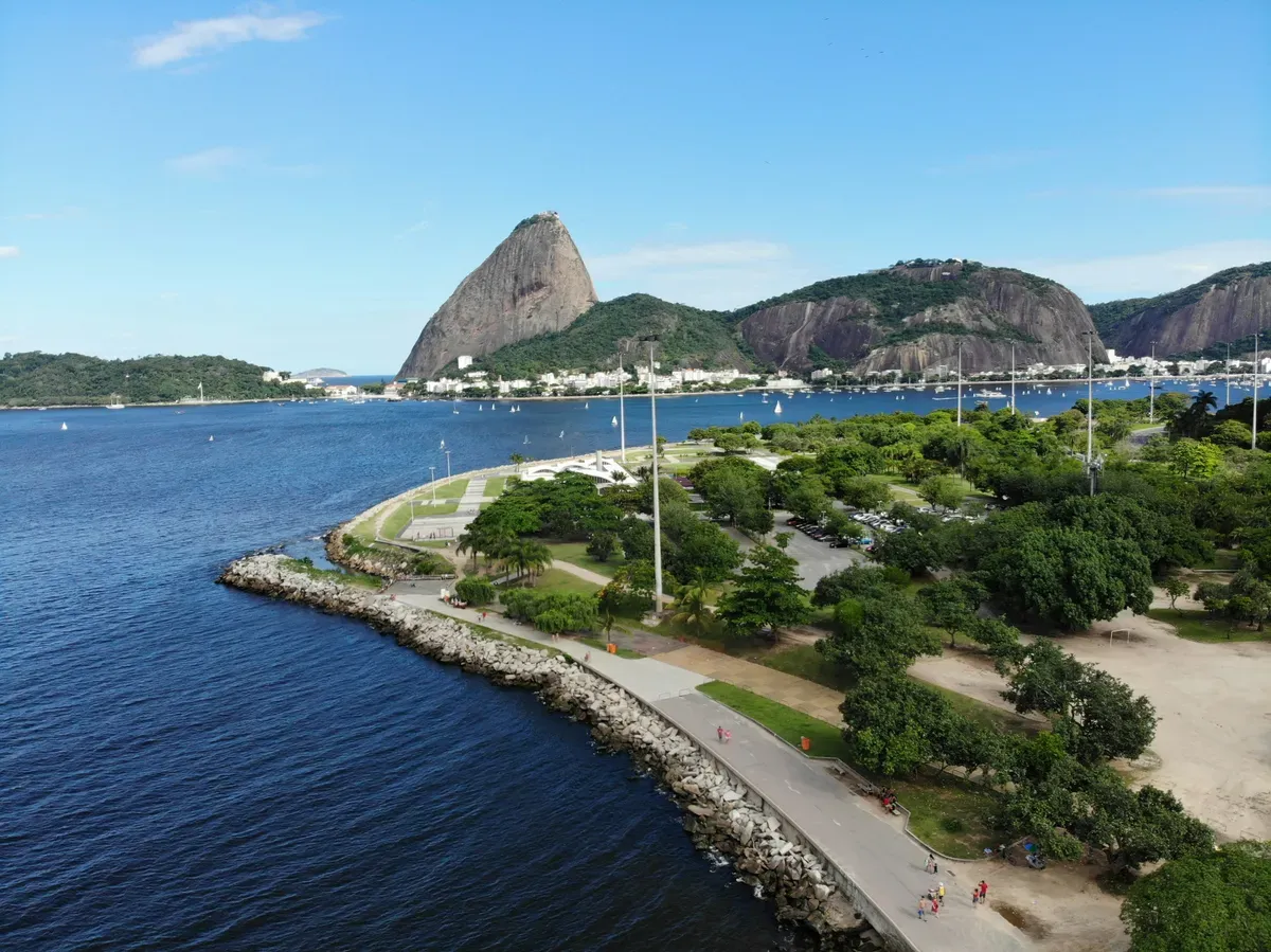 L’Aterro do Flamengo sul mare con il Pan di Zucchero sullo sfondo