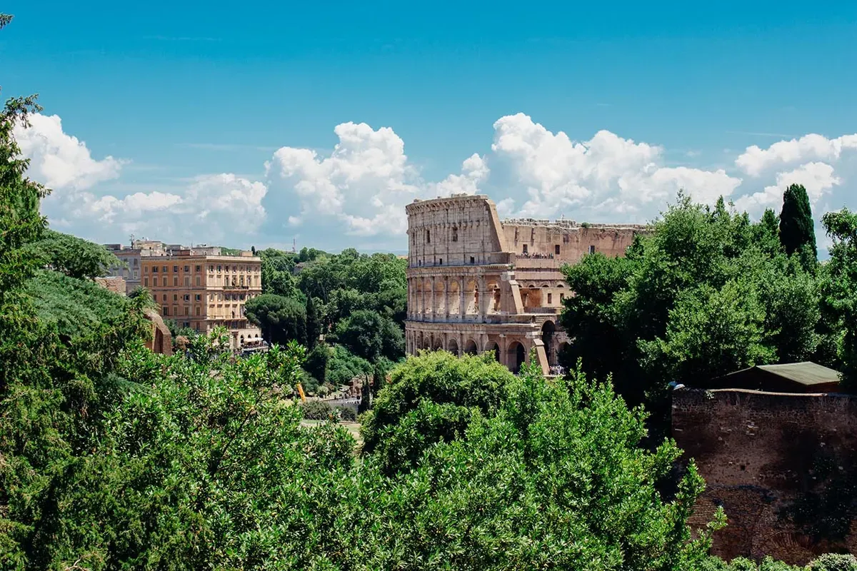 Vista sul Colosseo di Roma