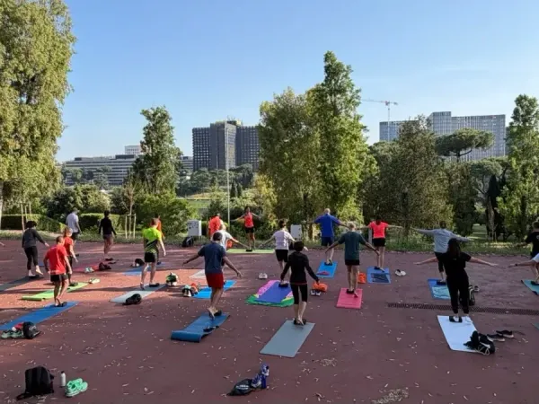 Allenamento "Run & Yoga" al Laghetto dell'Eur di Roma